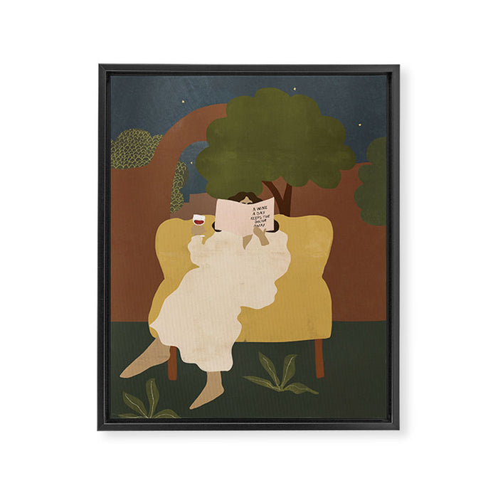 A wine a day keeps the doctor away Framed Canvas Print Gallery Image 1