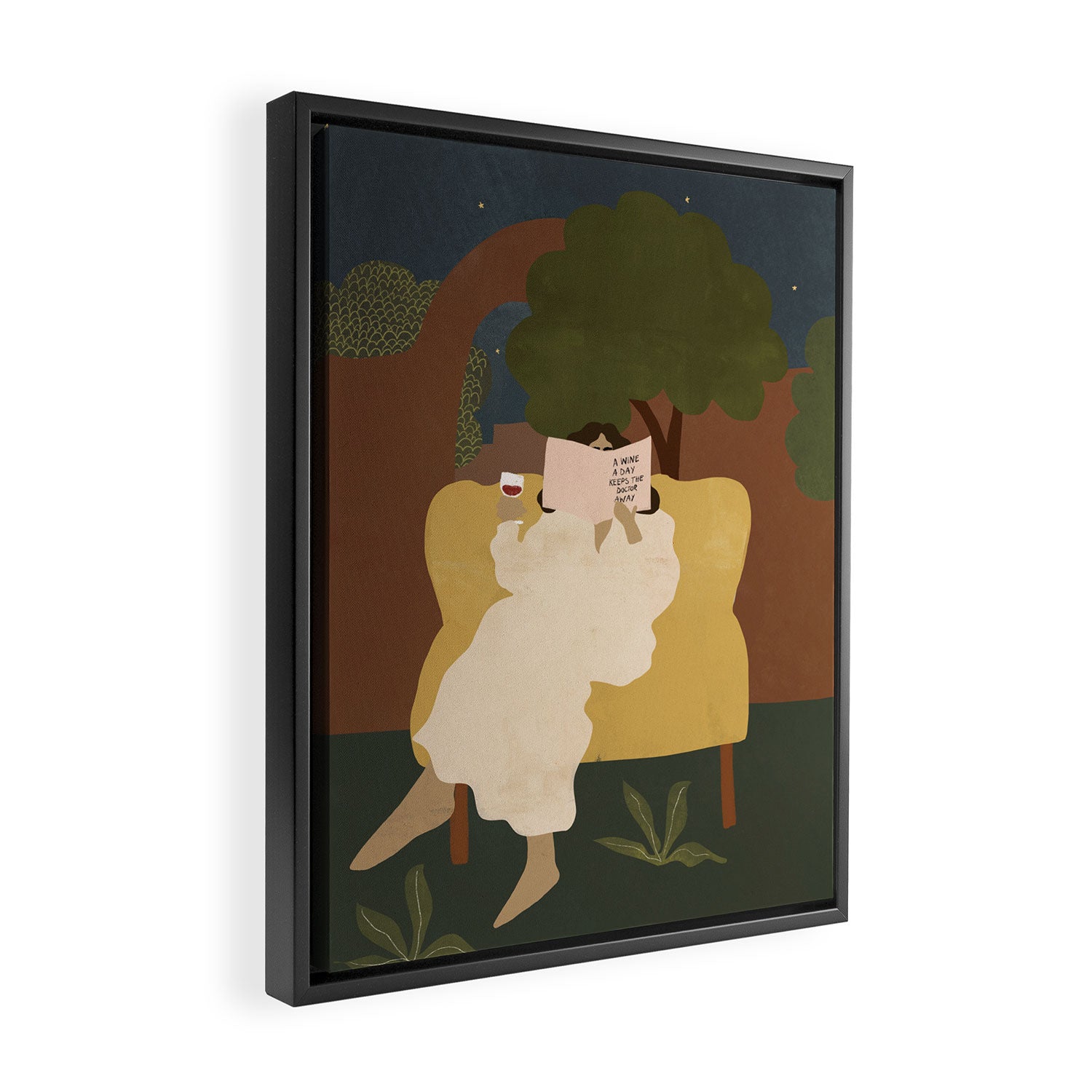 A wine a day keeps the doctor away Framed Canvas Print Gallery Image 2