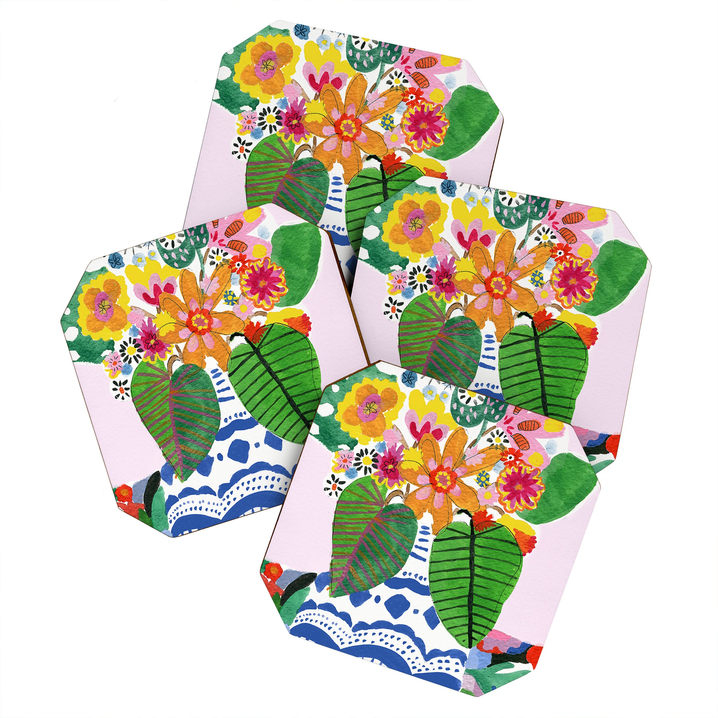 Abstract Flower Bouquet Coaster Gallery Image 1