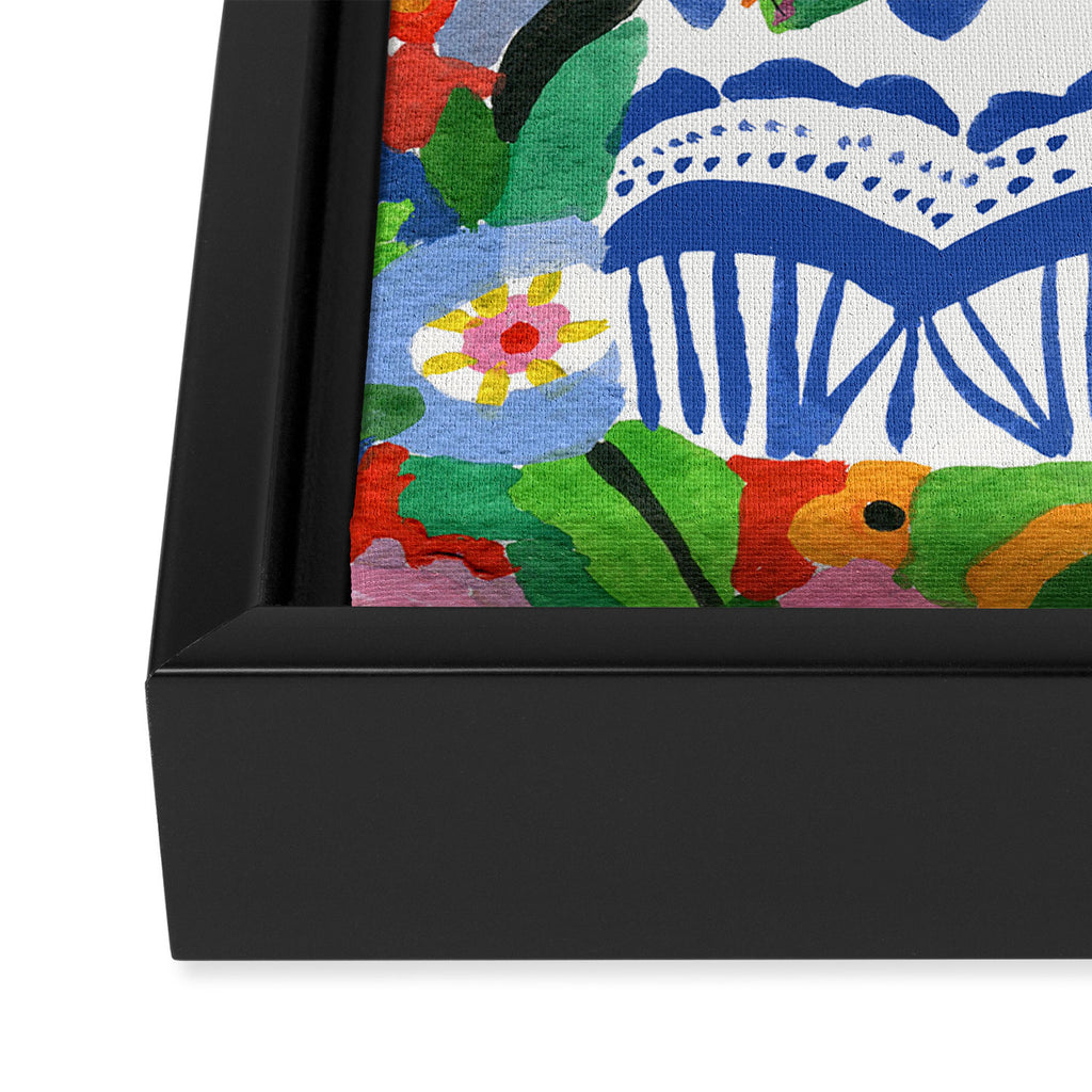 Abstract Flower Bouquet Framed Canvas Print Gallery Image 3