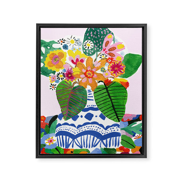 Abstract Flower Bouquet Framed Canvas Print Gallery Image 1