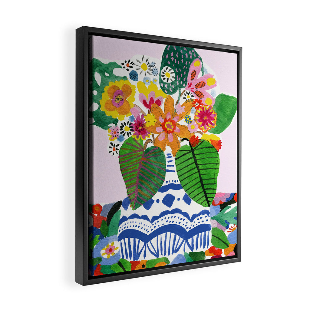Abstract Flower Bouquet Framed Canvas Print Gallery Image 2