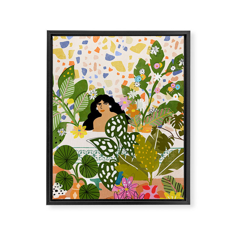 Bathing with Plants Framed Canvas Print Gallery Image 8