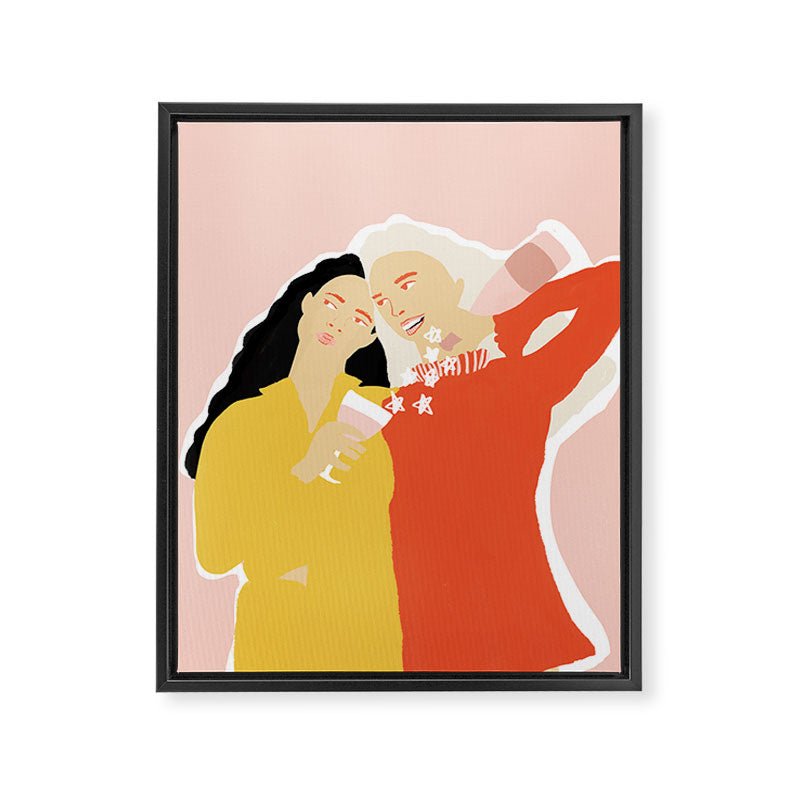 Best Friends and Wine Framed Canvas Print Gallery Image 6