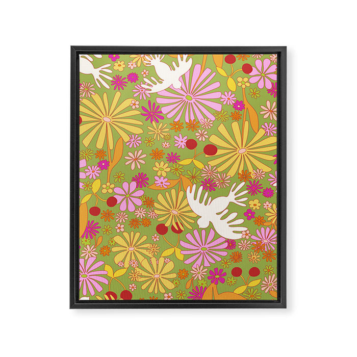 Birds & Flowers Framed Canvas Print Gallery Image 1