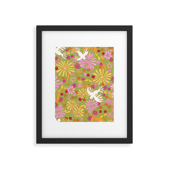 Birds & Flowers Framed Art Print Gallery Image 1