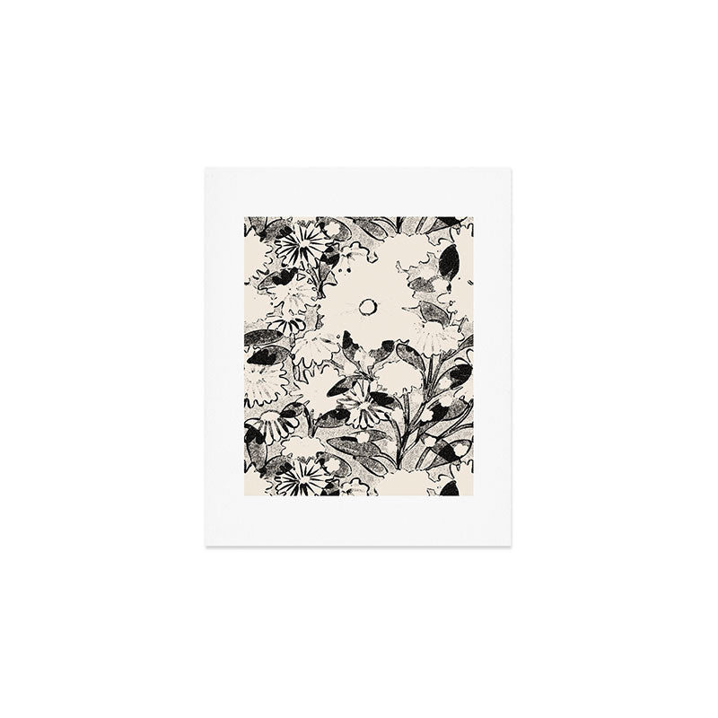 black and white garden Art Print Gallery Image 1