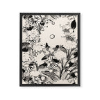 black and white garden Framed Canvas Print Gallery Image 6