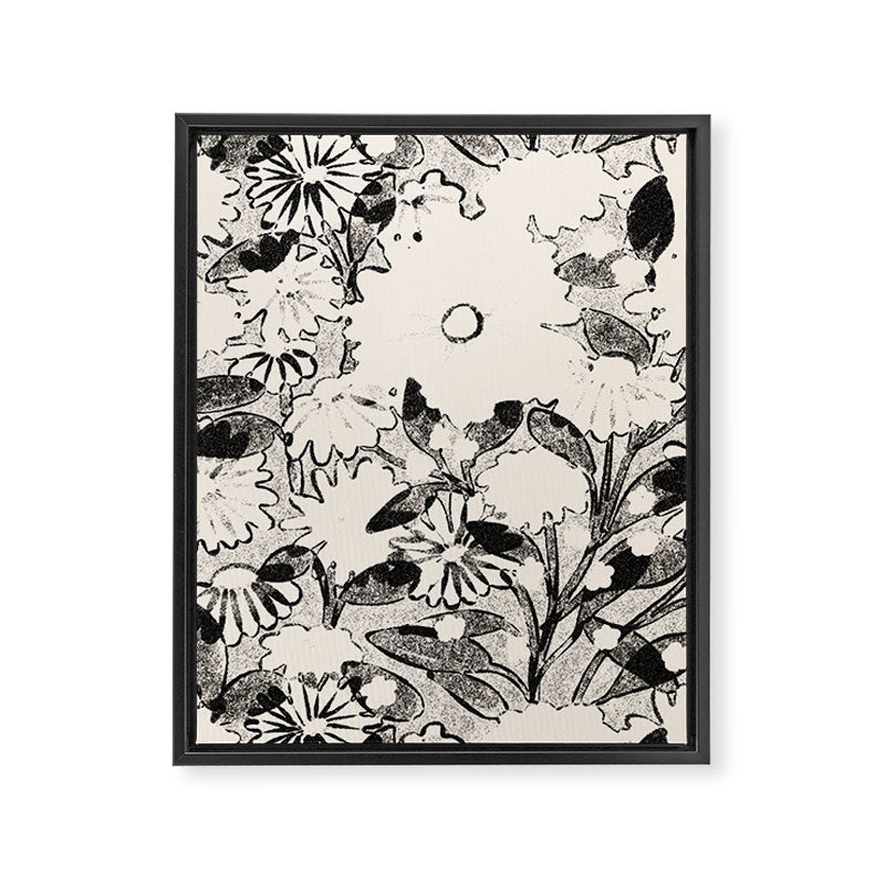 black and white garden Framed Canvas Print Gallery Image 6