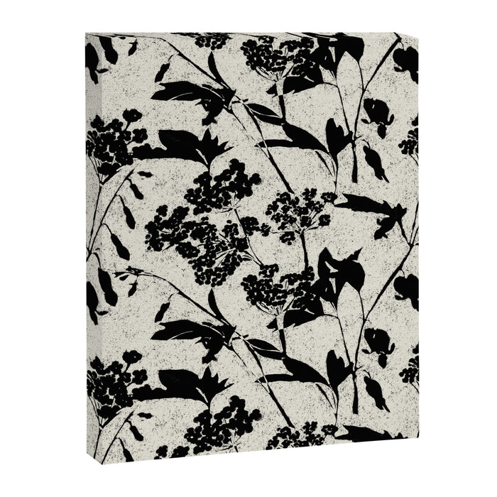 Black & White Vintage Florals Canvas Print Gallery Image 1