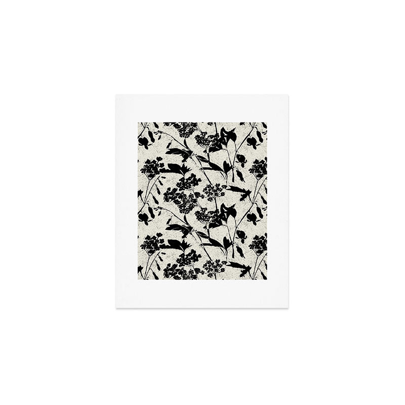 Black & White Vintage Florals Art Print Gallery Image 1