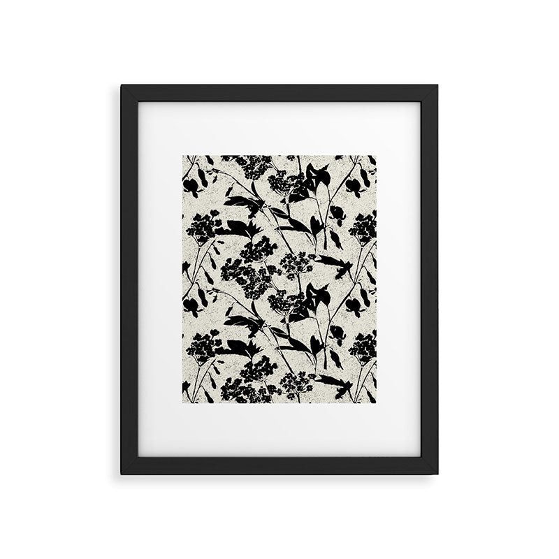 Black & White Vintage Florals Framed Art Print Gallery Image 5