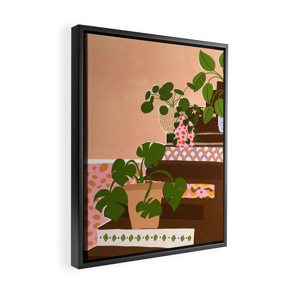 Bohemian Stairs Framed Canvas Print Gallery Image 2