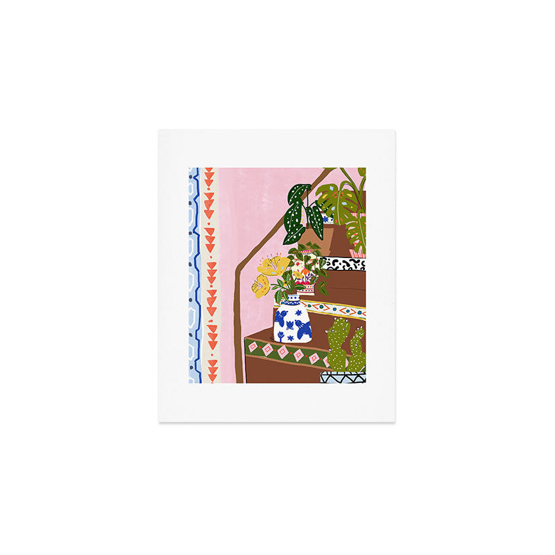 Bohemian stairs Art Print Gallery Image 1