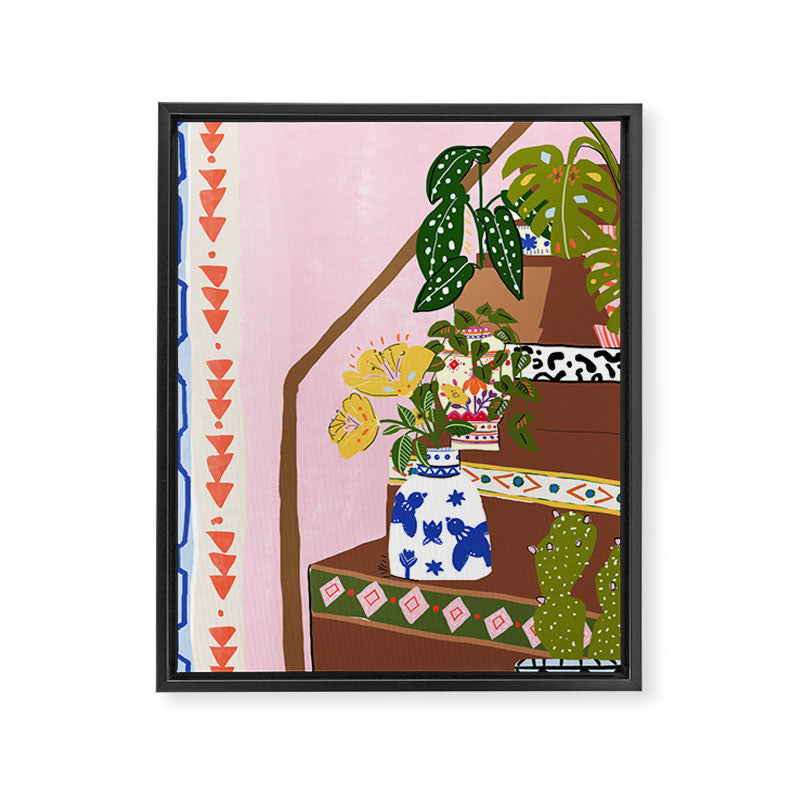 Bohemian stairs Framed Canvas Print Gallery Image 6