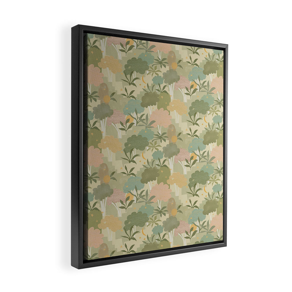 Bohemian Walk Green Framed Canvas Print Gallery Image 2