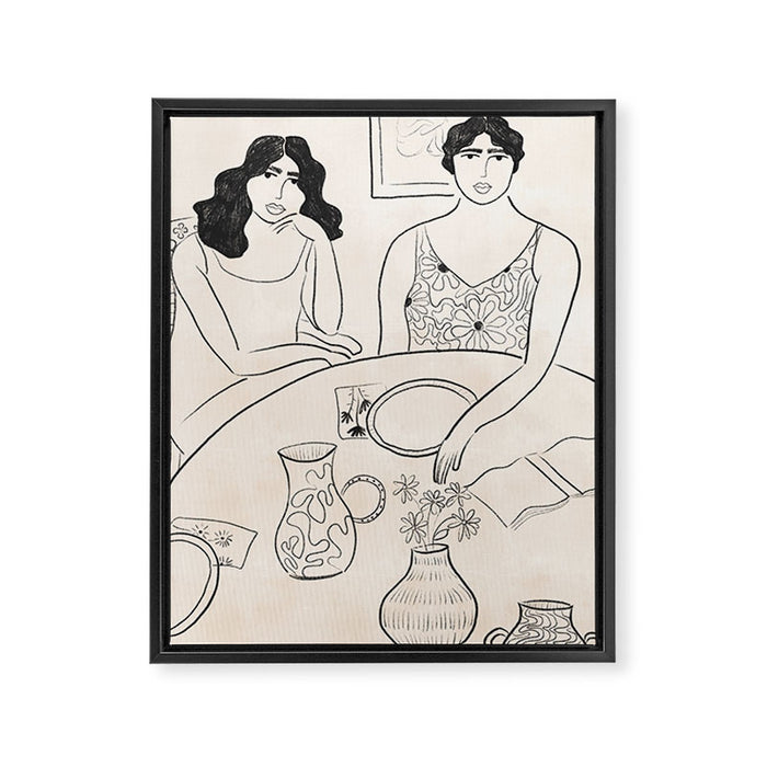Breakfast in the 70s Framed Canvas Print Gallery Image 1