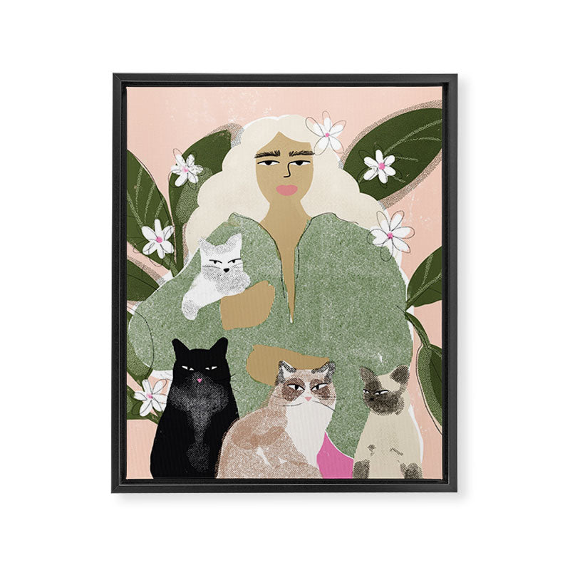 Cat Mom Framed Canvas Print Gallery Image 3