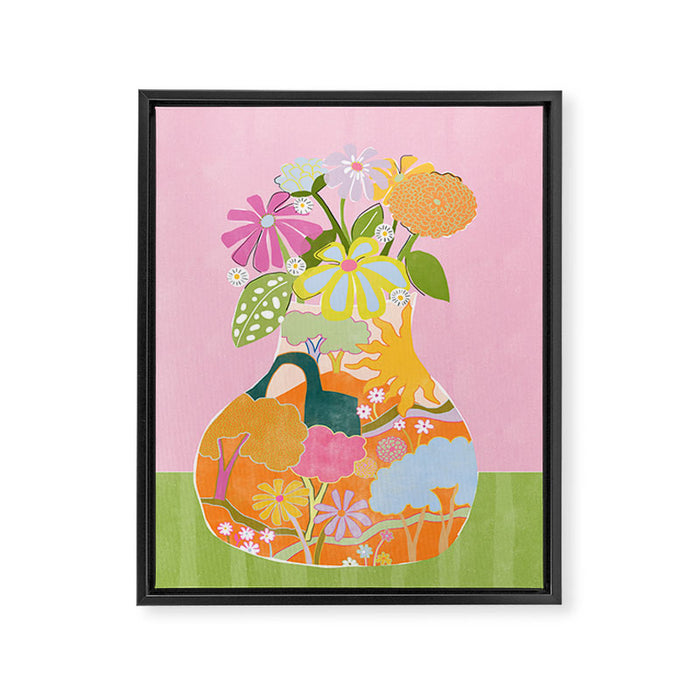 Colourful Garden Framed Canvas Print Gallery Image 1