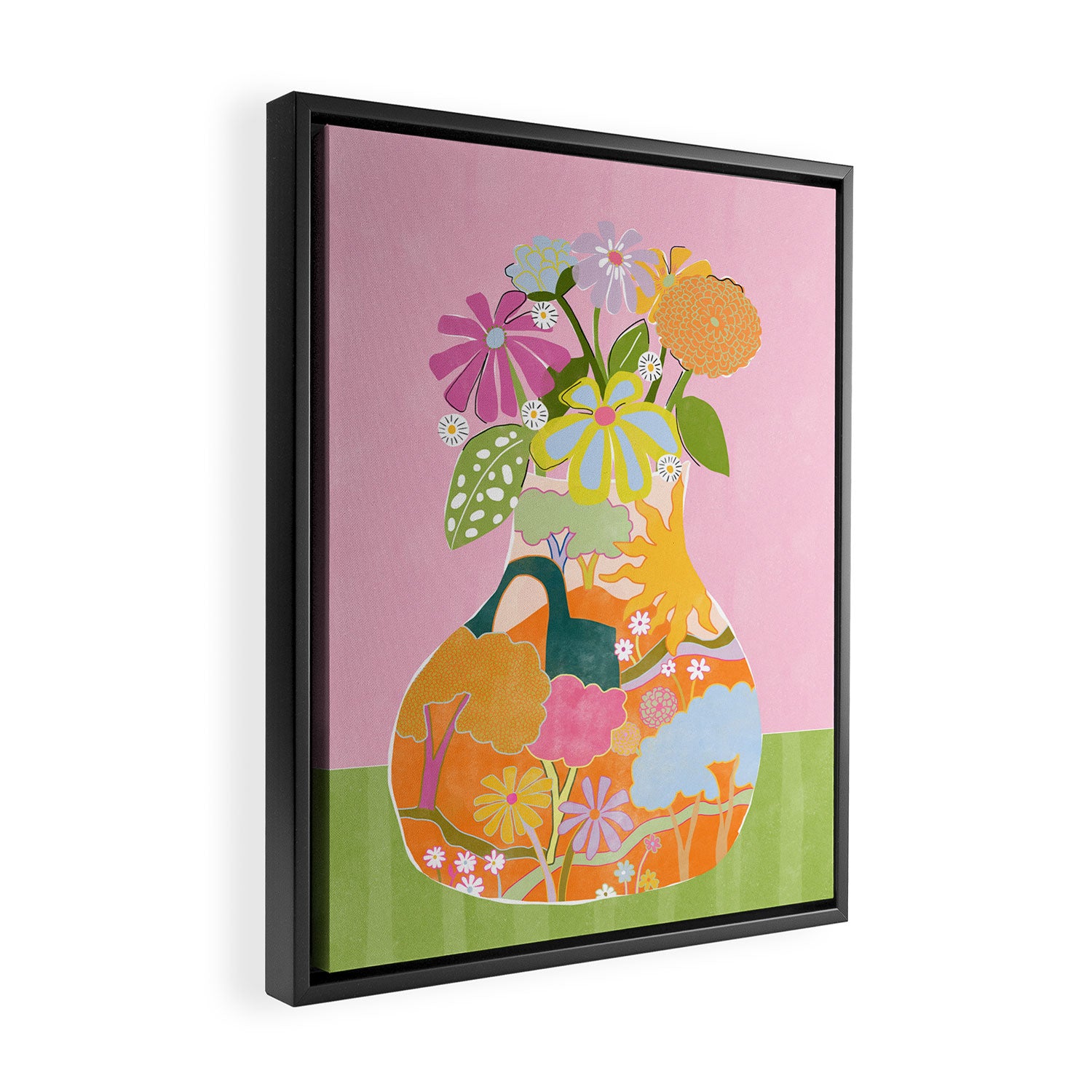 Colourful Garden Framed Canvas Print Gallery Image 2