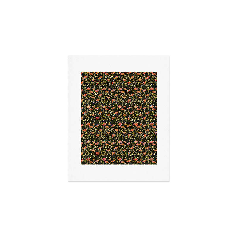 Dark Botanical Pattern Art Print Gallery Image 1
