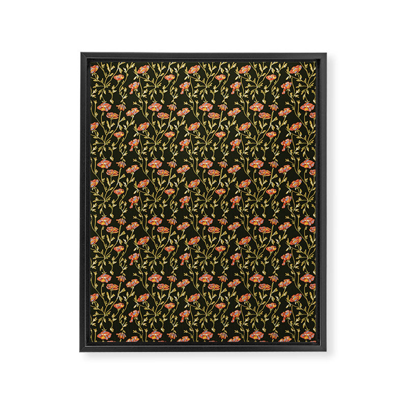 Dark Botanical Pattern Framed Canvas Print Gallery Image 6