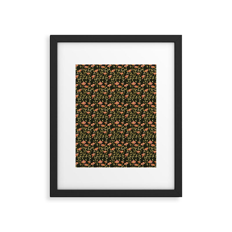 Dark Botanical Pattern Framed Art Print Gallery Image 5