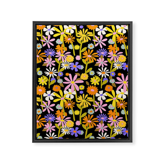 Flower Power Dark Framed Canvas Print Gallery Image 1