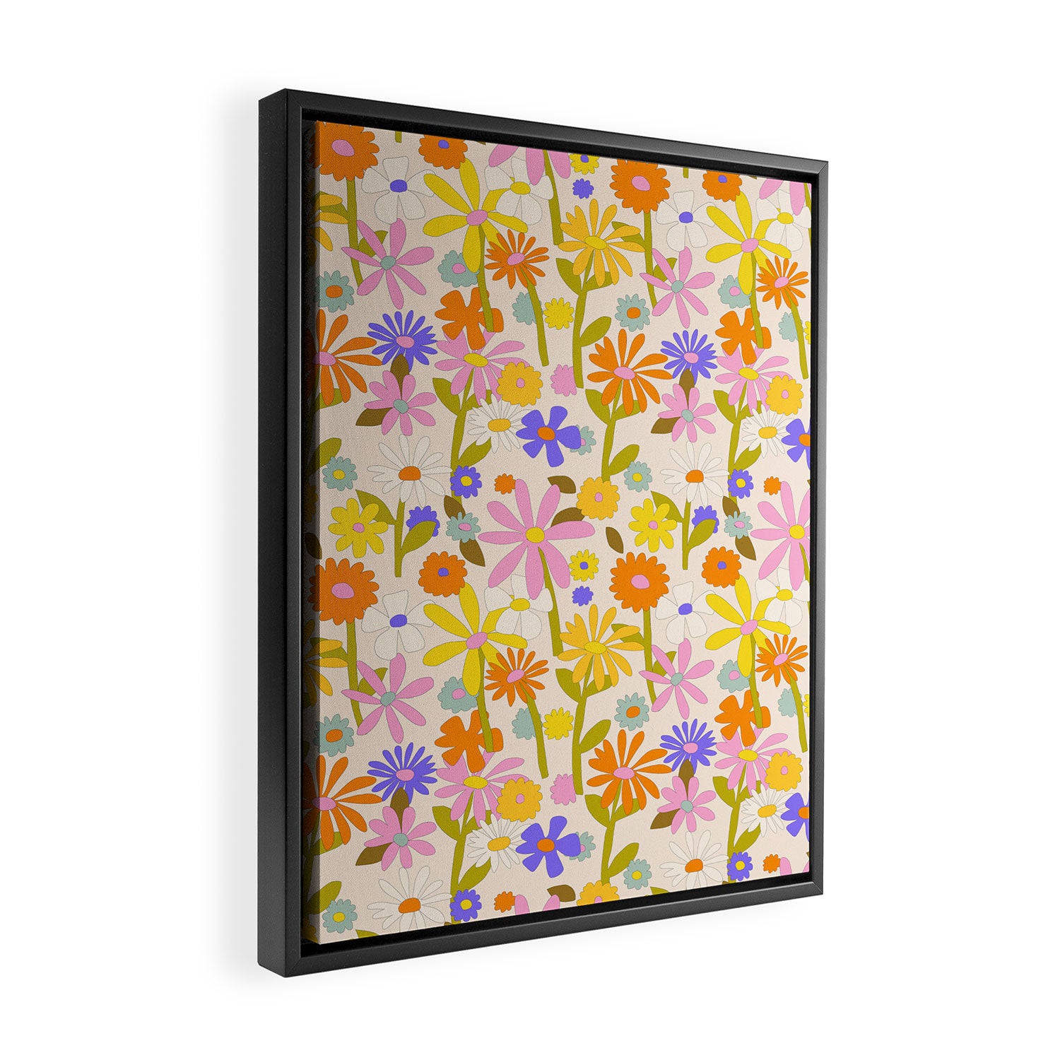 Flower Power Light Framed Canvas Print Gallery Image 2
