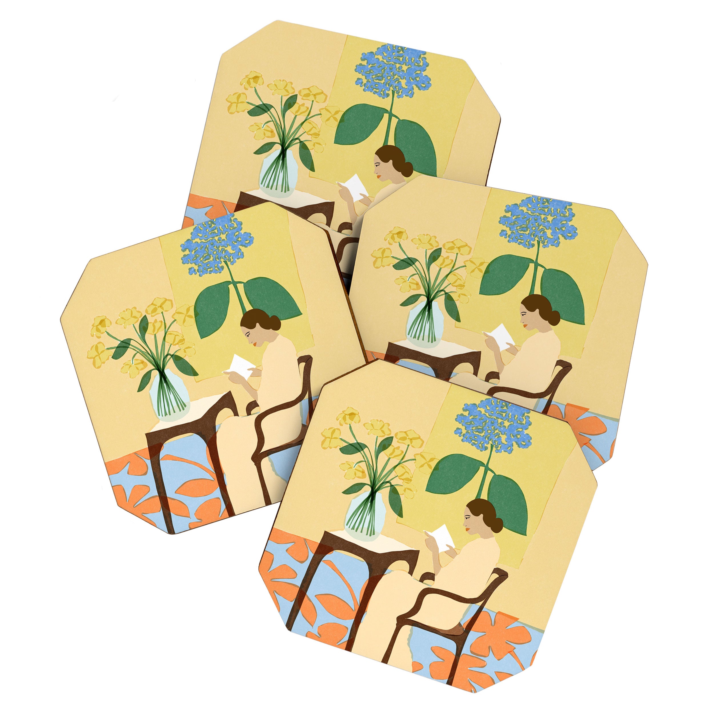 Flowers in our house Coaster Gallery Image 1