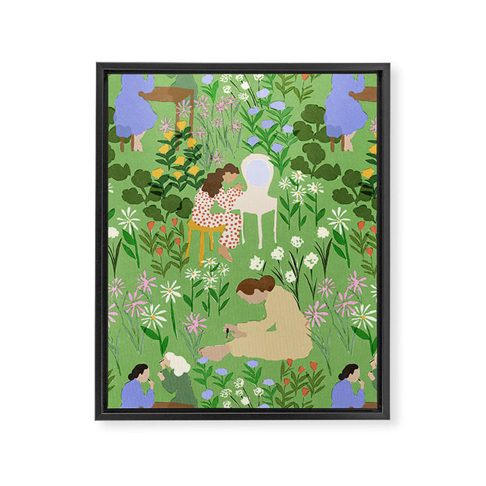 Getting Ready With Girls Framed Canvas Print Gallery Image 1