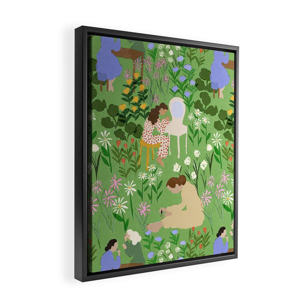 Getting Ready With Girls Framed Canvas Print Gallery Image 2