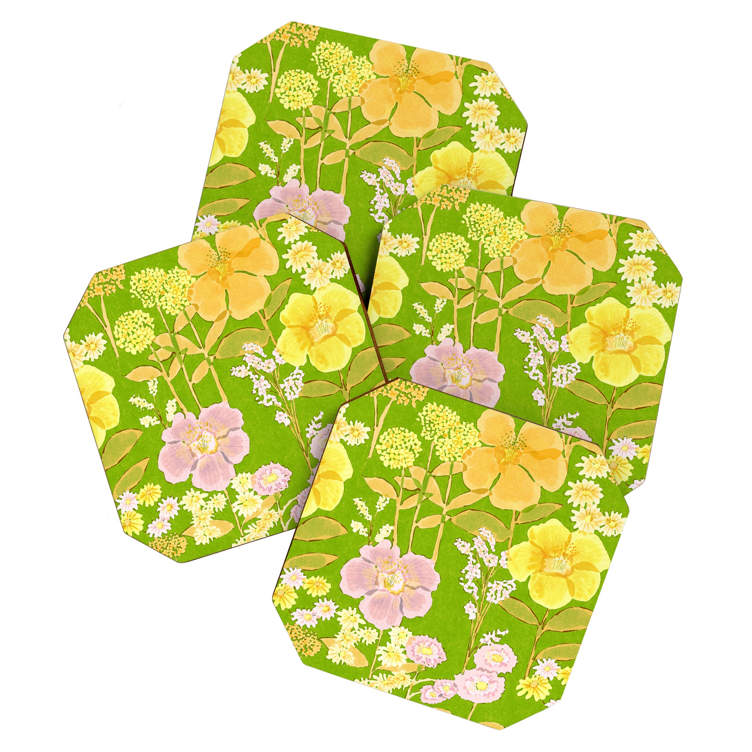Grandma's Flowers (Green) Coaster Gallery Image 1