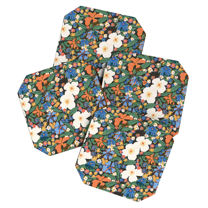 Grandma's Garden Dark Background Coaster Gallery Image 1