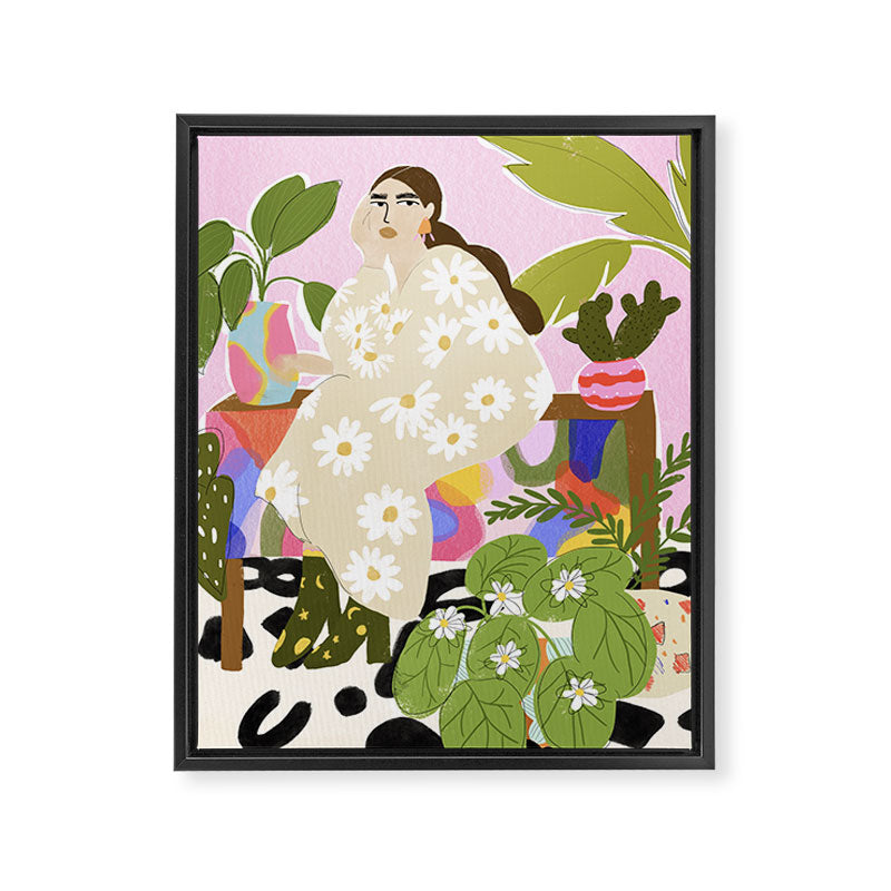 Hanging out with plants Framed Canvas Print Gallery Image 6