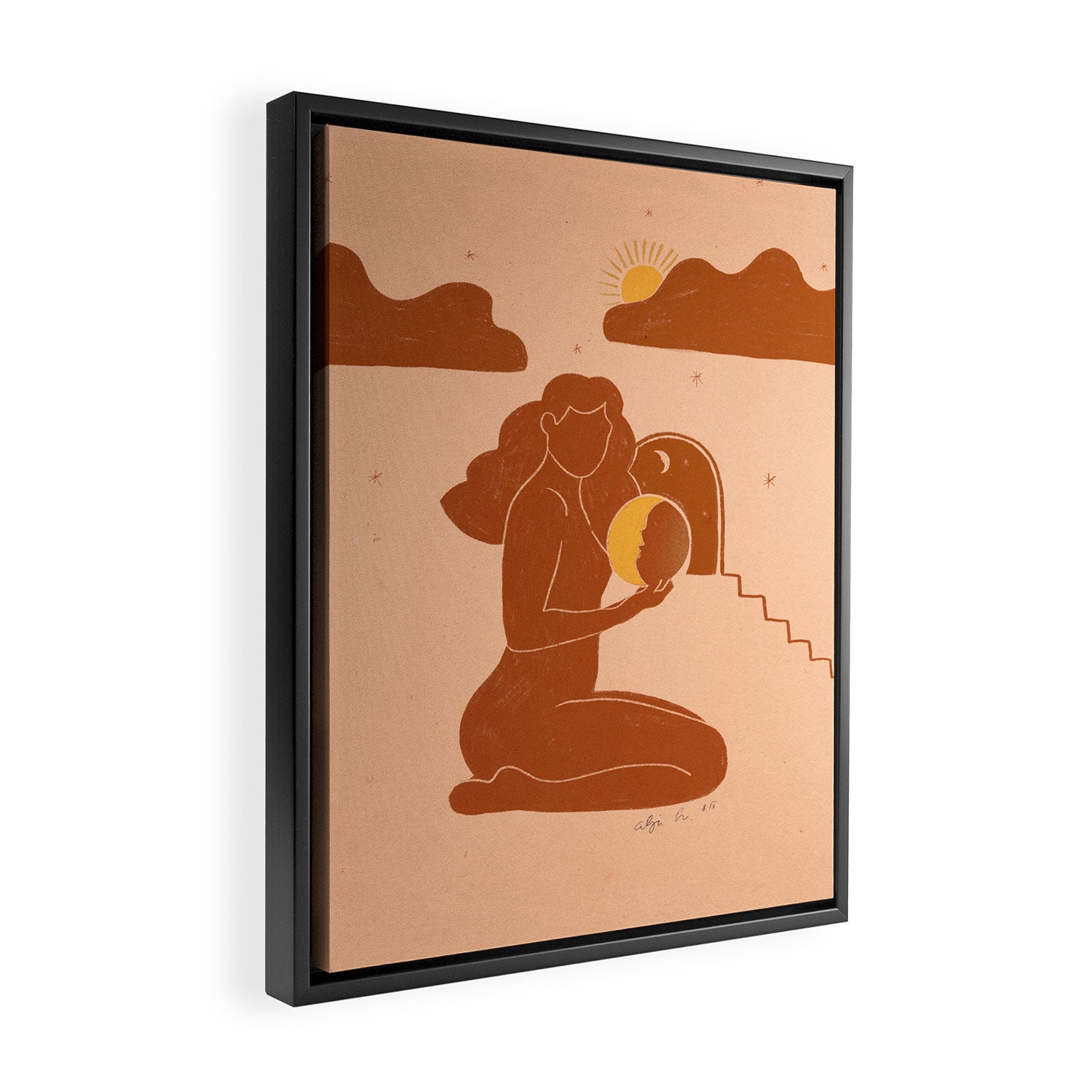 Holding The sun Framed Canvas Print Gallery Image 2