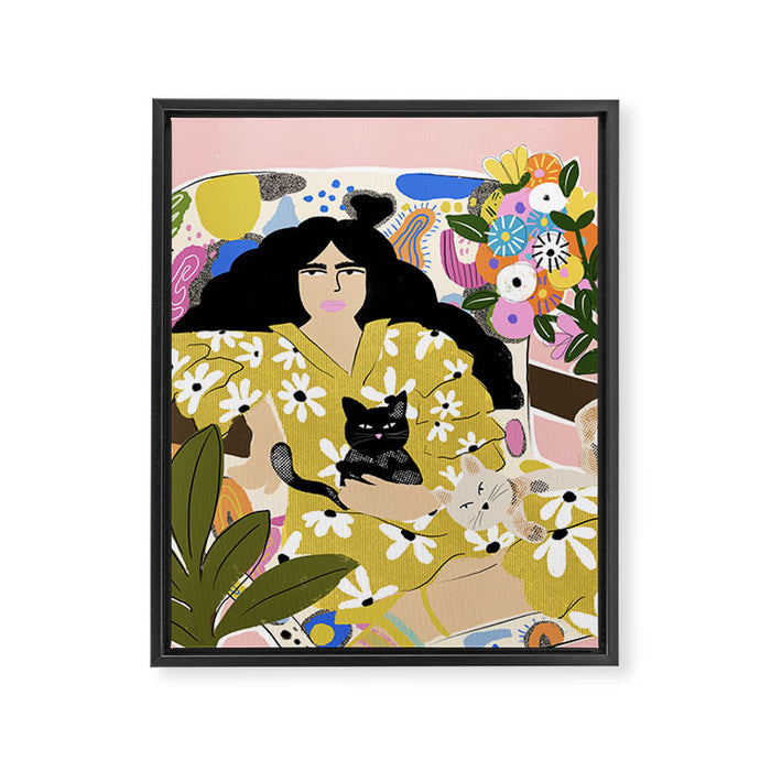 Life with cats Framed Canvas Print Gallery Image 1