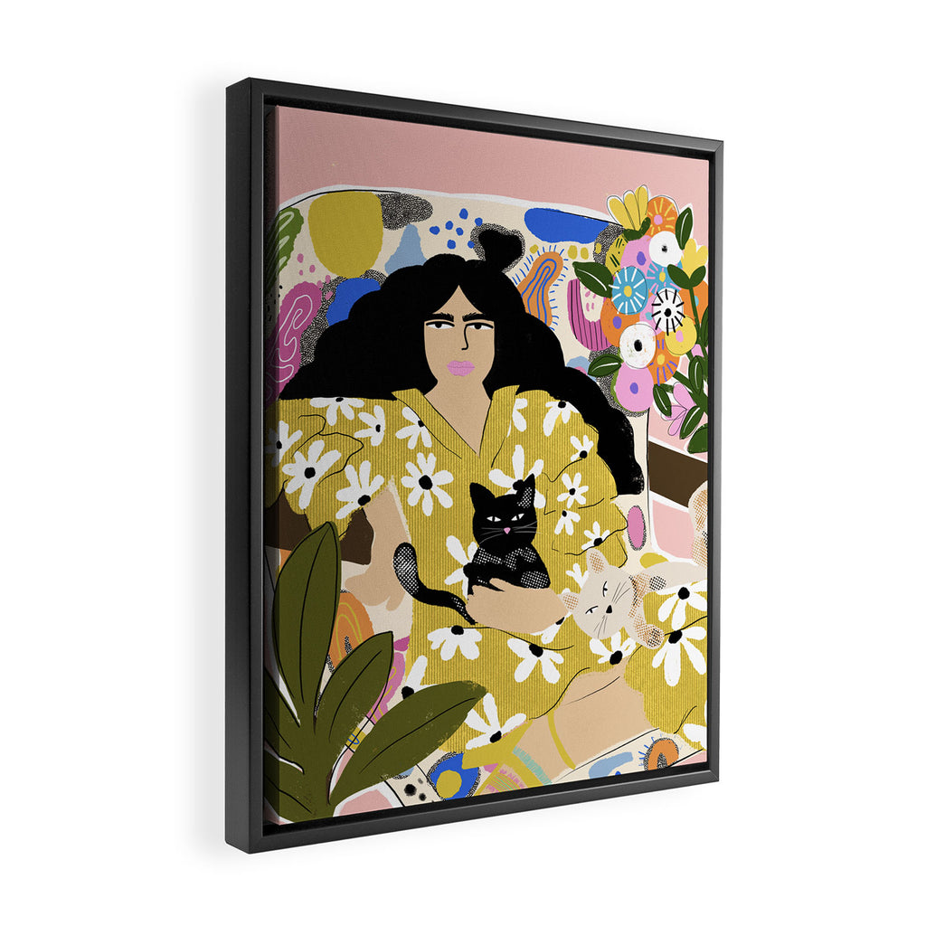 Life with cats Framed Canvas Print Gallery Image 2