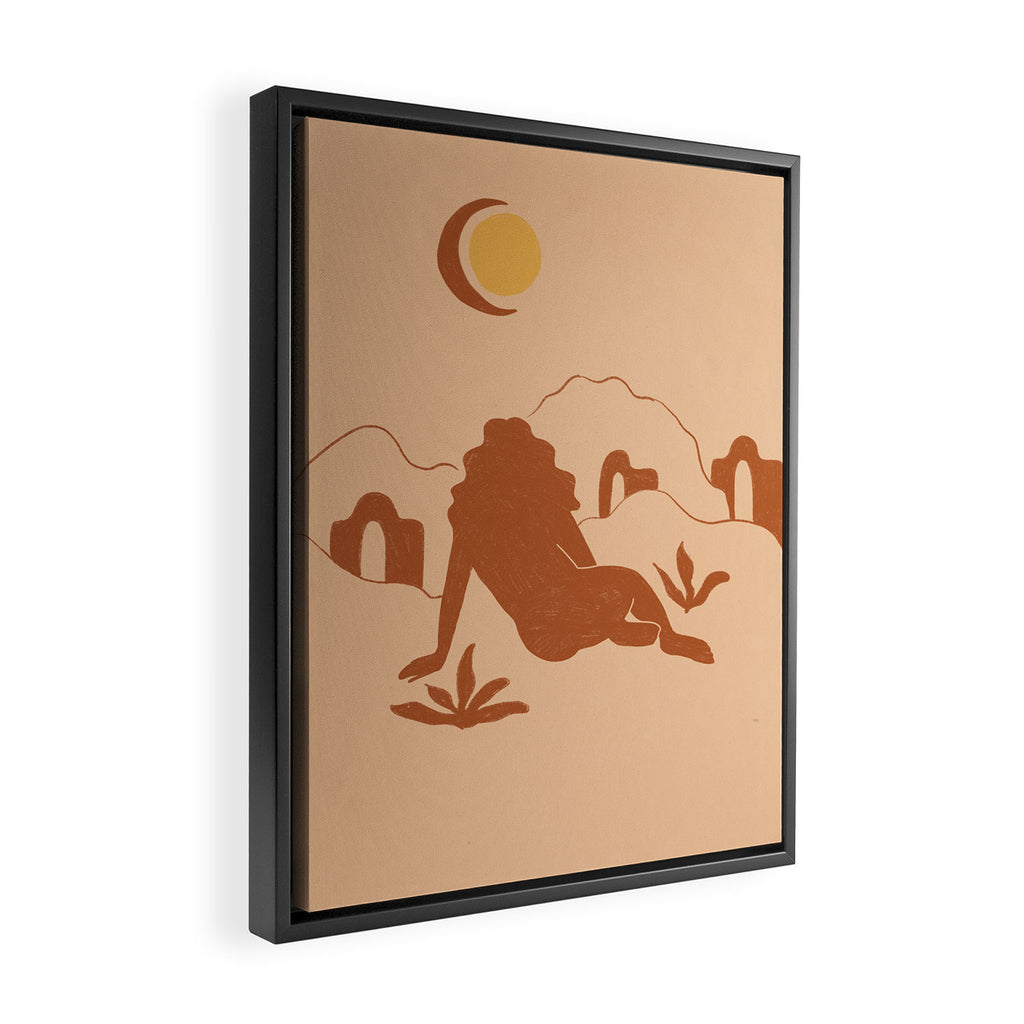 Looking At The Mountains Framed Canvas Print Gallery Image 2