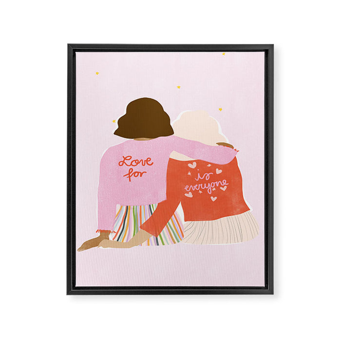 Love Is For Everyone Framed Canvas Print Gallery Image 1