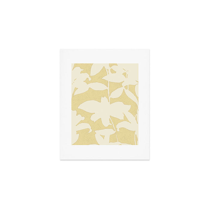 Minimalistic Beige Cut-Out Flowers Art Print Gallery Image 1