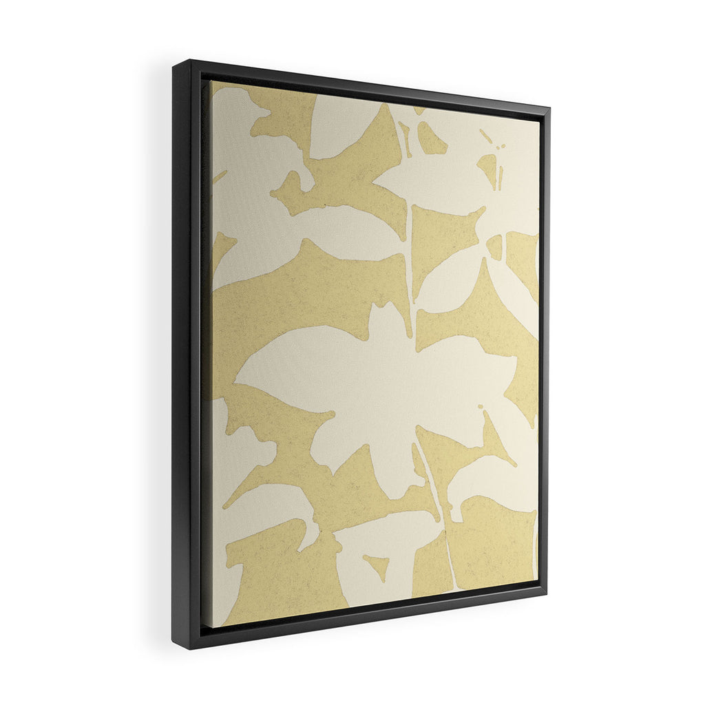 Minimalistic Beige Cut-Out Flowers Framed Canvas Print Gallery Image 2