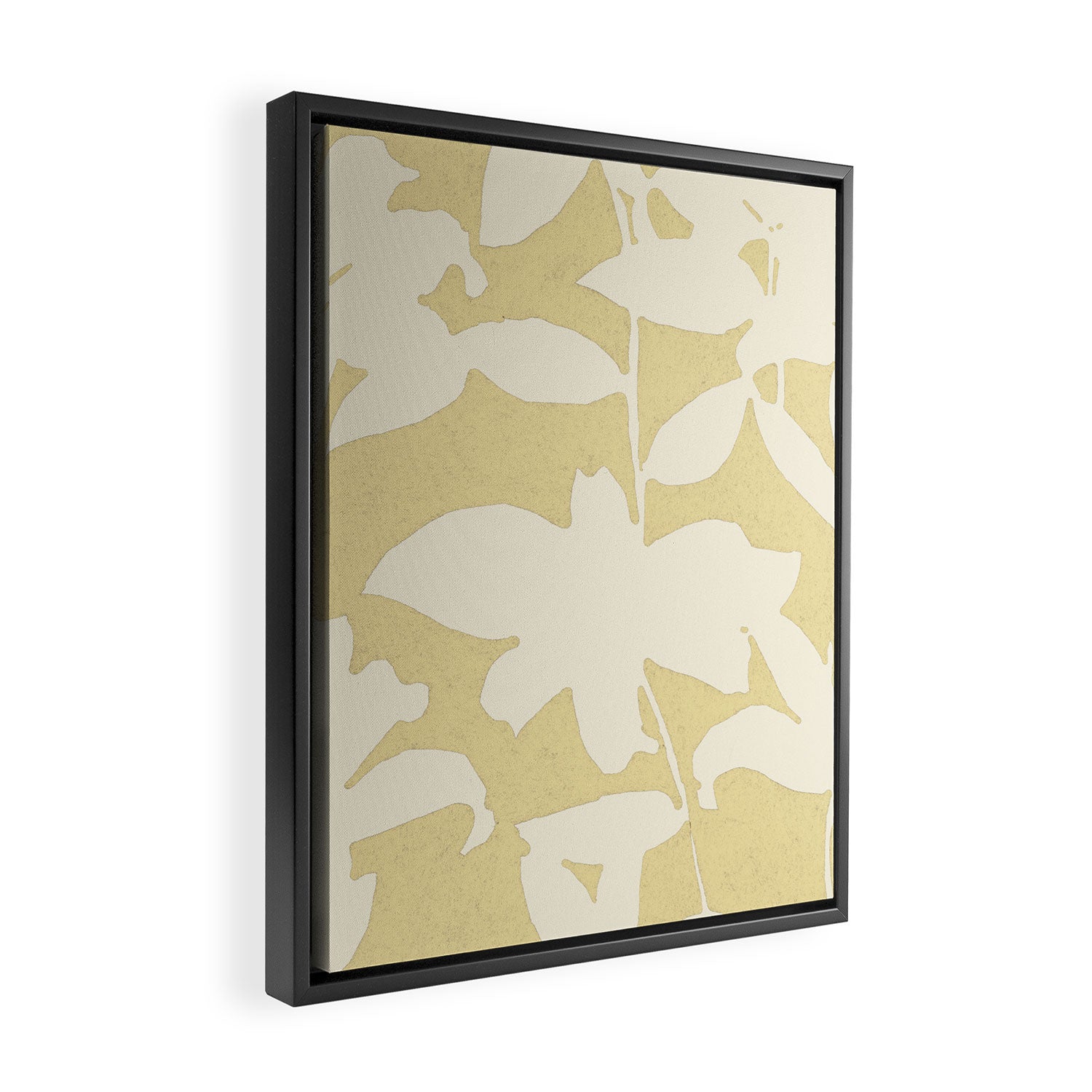Minimalistic Beige Cut-Out Flowers Framed Canvas Print Gallery Image 2