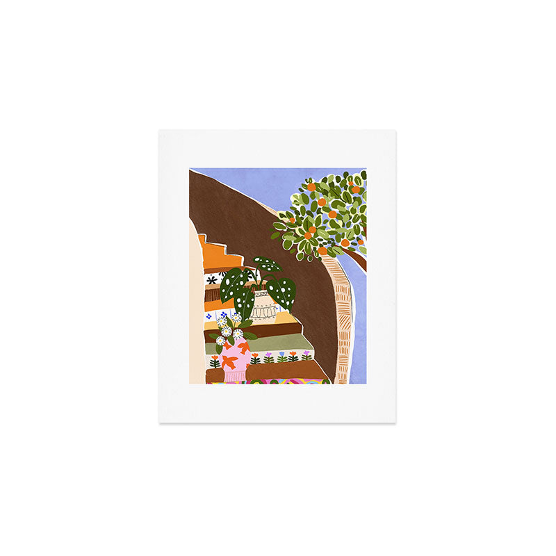 Orange Tree Blue Sky Art Print Gallery Image 1