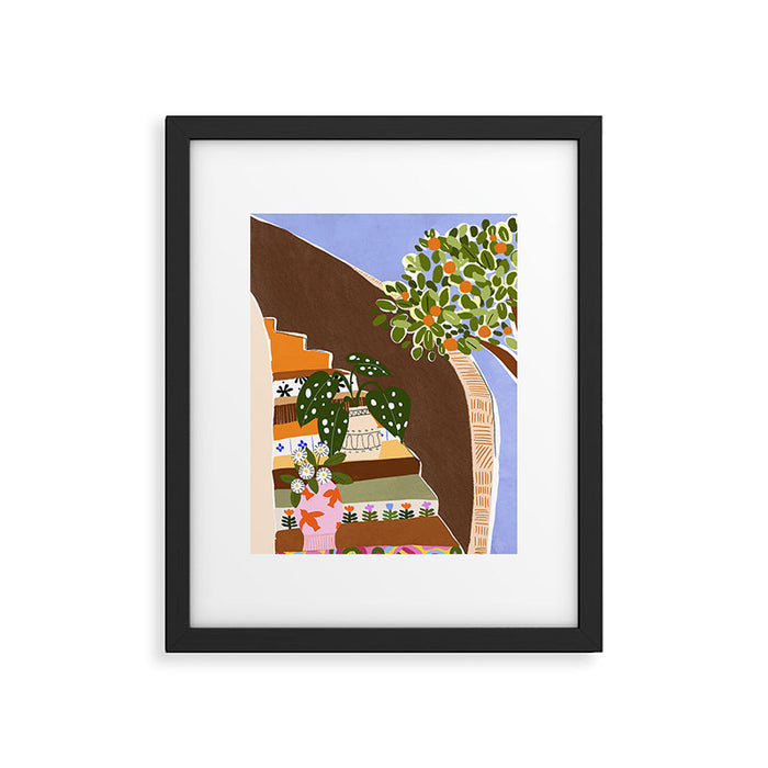 Orange Tree Blue Sky Framed Art Print Gallery Image 1