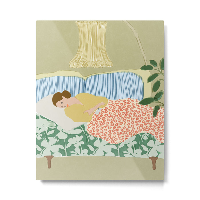 People used to fall asleep with books in their hands Metal Print Gallery Image 1