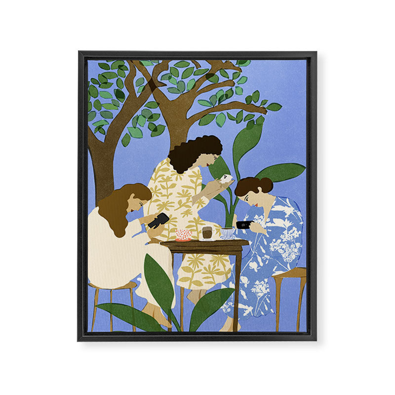 People used to talk to each other Framed Canvas Print Gallery Image 6