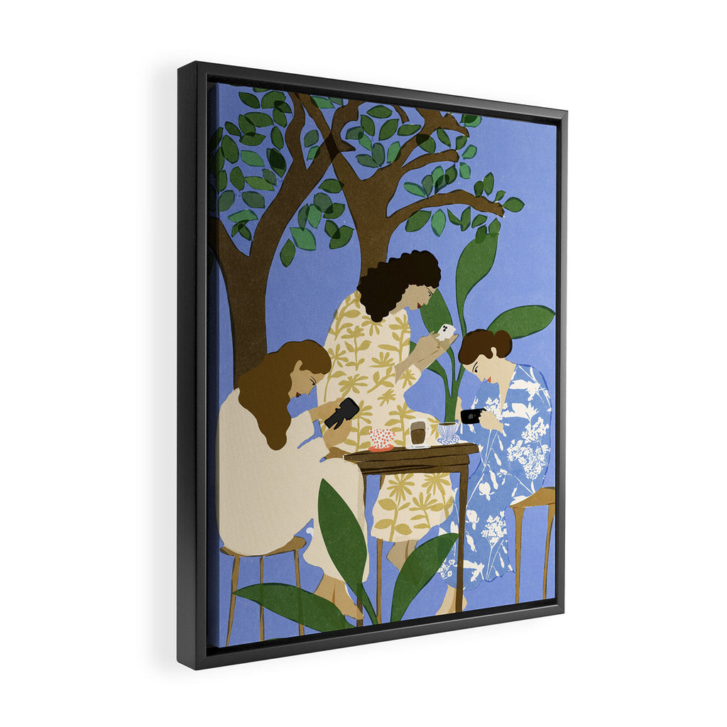 People used to talk to each other Framed Canvas Print Gallery Image 2