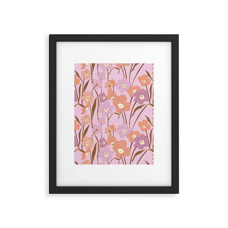 Purple Daffodil Pattern Framed Art Print Gallery Image 5
