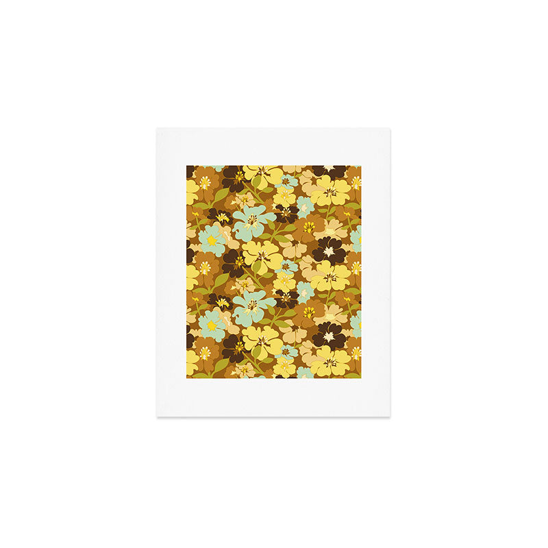 Retro Floral Pattern Art Print Gallery Image 1